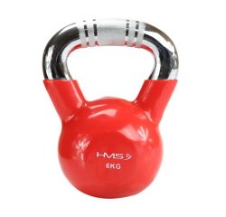 Kettlebell s chromovaným úchopem HMS KTC 6 kg červený