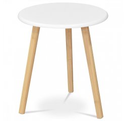 AUTRONIC AF-1142 WT Stůl konferenční 40x40x45 cm,  MDF bílá deska,  nohy bambus přírodní odstín