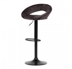 AUTRONIC AUB-822 BR4 Židle barová, hnědá sametová látka, černá podnož