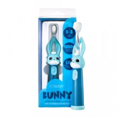 VITAMMY Bunny Sonická zubná kefka pre deti s LED svetlom a nanovláknami, 0-3 roky, modrá