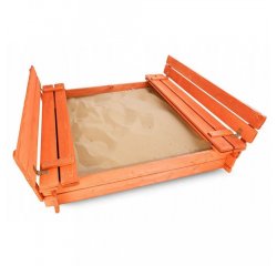 Detské drevené pieskovisko s poklopom a lavičkami NEW BABY 120x120 cm