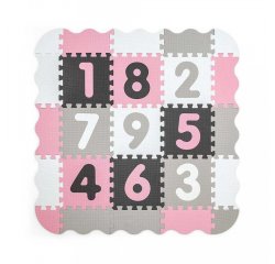 Penové puzzle podložka ohrádka Milly Mally Jolly 3x3 Digits Pink Grey