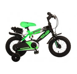 VOLARE - Detský bicykel Sportivo - chlapčenský - 12 palcov - neónovo zelený čierny - zmontovaný na 95 %
