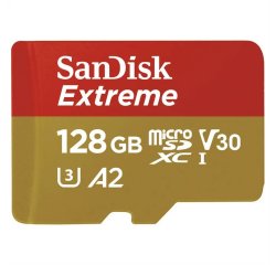 SANDISK SDSQXAA-128G-GN6AA EXTREME MICROSDXC 128 GB PRE AKCNE KAMERY + SD ADAPTER 170MB/S 80MB/S, A2