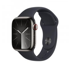 APPLE WATCH SERIES 9 GPS + CELLULAR 41MM GRAPHITE STAINLESS STEEL CASE MIDN.SPORT BAND-M/L,MRJ93QC/A