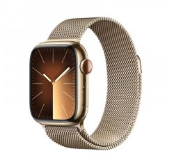APPLE WATCH SERIES 9 GPS + CELLULAR 41MM GOLD STAINLESS STEEL CASE WITH GOLD MILANESE LOOP,MRJ73QC/A