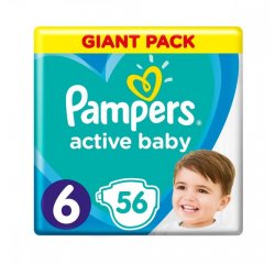 PAMPERS ACTIVE BABY PLIENKY JEDNORAZOVE 6 (13-18 KG) 56 KS, GIANT PACK
