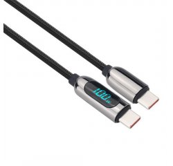 SOLIGHT SSC1802 USB-C KABEL S DISPLEJOM, USB-C KONEKTOR - USB-C KONEKTOR, 100W, 2M
