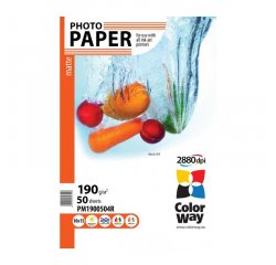 COLORWAY FOTOPAPIER MATNY 190G/M, 50KS, 10X15, PM1900504R