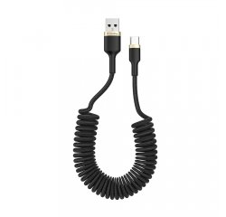 COLORWAY KABEL USB TYPE-C (SPIRAL) 2.4A 1M, BLACK (CW-CBUC051-BK)