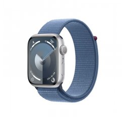 APPLE WATCH SERIES 9 GPS 45MM SILVER ALUMINIUM CASE WITH WINTER BLUE SPORT LOOP, MR9F3QC/A