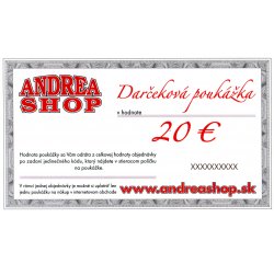 NOVA ESHOP Poukazka ANDREASHOP (platnost 6 mesiacov) 20,- Euro