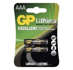 GP BATERIA LITHIOVA AAA, 2KS BLISTER, B15112