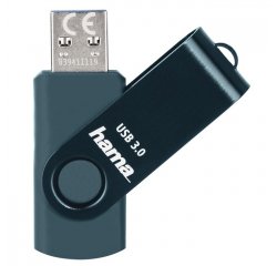 HAMA 182464 USB 3.0 FLASH DRIVE ROTATE, 64 GB, 70 MB/S, PETROLEJOVA MODRA