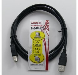 LOGO KABEL USB 2.0, USB A M- USB B M, 1.8M