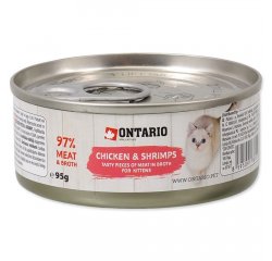 ONTARIO KONZERVA JUNIOR CHICKEN PIECES + SHRIMP 95 G