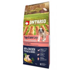 ONTARIO PUPPY AND JUNIOR LARGE CHICKEN AND POTATOES AND HERBS (12KG)
