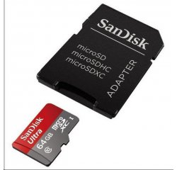 SANDISK ULTRA MICROSDXC 64GB 100MB/S CLASS 10 UHS-I + ADAPTER