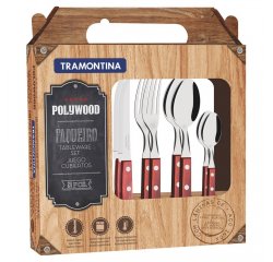 TRAMONTINA POLYWOOD, SET PRIBOROV V DARCEKOVOM BALENI, 24KS, CERVENA, 21199/705