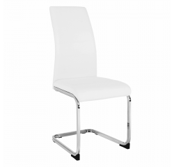 KONDELA Jedálenská stolička, biela/chróm, VATENA