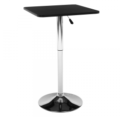 KONDELA Barový stôl s nastaviteľnou výškou, čierna, 57x84-110 cm, FLORIAN