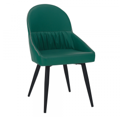 KONDELA Jedálenská stolička, ekokoža zelená/kov, KALINA