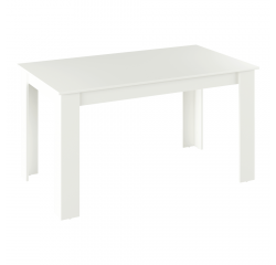 KONDELA Jedálenský stôl, biela, 140x80 cm, GENERAL NEW