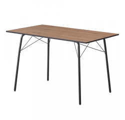 KONDELA Jedálenský stôl, dub artisan/čierna, 120x75x75 cm, NALAK TYP 2