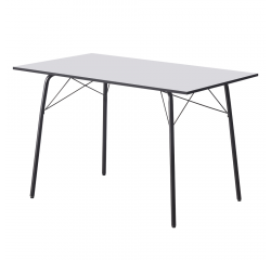KONDELA Jedálenský stôl, biela/čierna, 120x75x75 cm, NALAK TYP 2